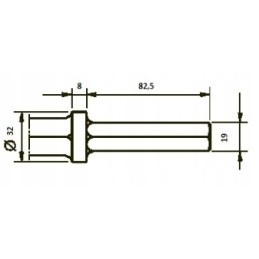 Kaltas, plokščias antgalis, šešiabriaunis, 19x82 l, min 330 mm