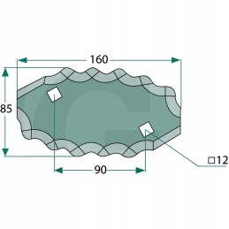 Kairysis peilis, storis 5 mm, EAN kodas 4059139044504