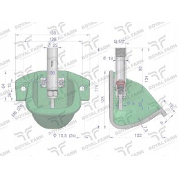 Ketaus dubenėlių laistytuvas, skirtas karališkųjų fermų nujunkytam