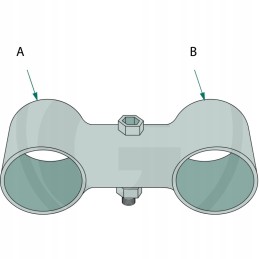 Dvigubas spaustukas su 1 varžtu 4 8 2 60 mm