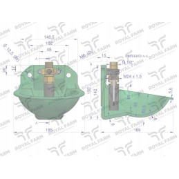 Apvalus ketaus dubeninis girdytuvas penimoms kiaulėms