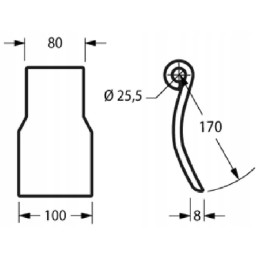 Plaktuvo peilis 80x190 mm omarv
