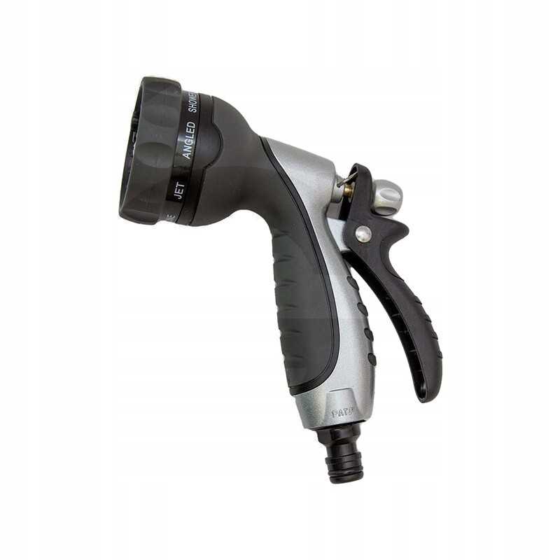 Horizontinis rankinis dušas, 8 nustatymai, juoda ir sidabrinė