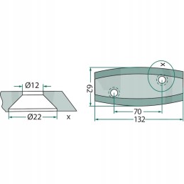 Kairysis peilis, 10 mm storio