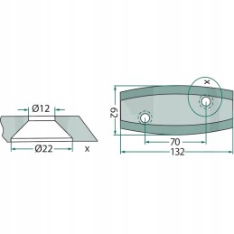 Kairysis peilis, 10 mm storio