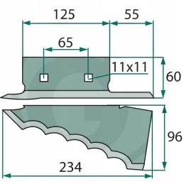 Kairysis peilis, storis 5-3 mm