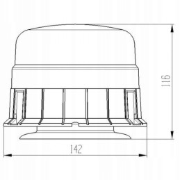 Gaidžio blykstės lempa 39LED R65 R10 su magnetu IP66