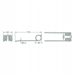 Deutz Fahr rinktuvo spyruoklinis pirštas 06296285