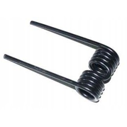 Rulonų preso rinktuvo pirštas turi ilgą strypą