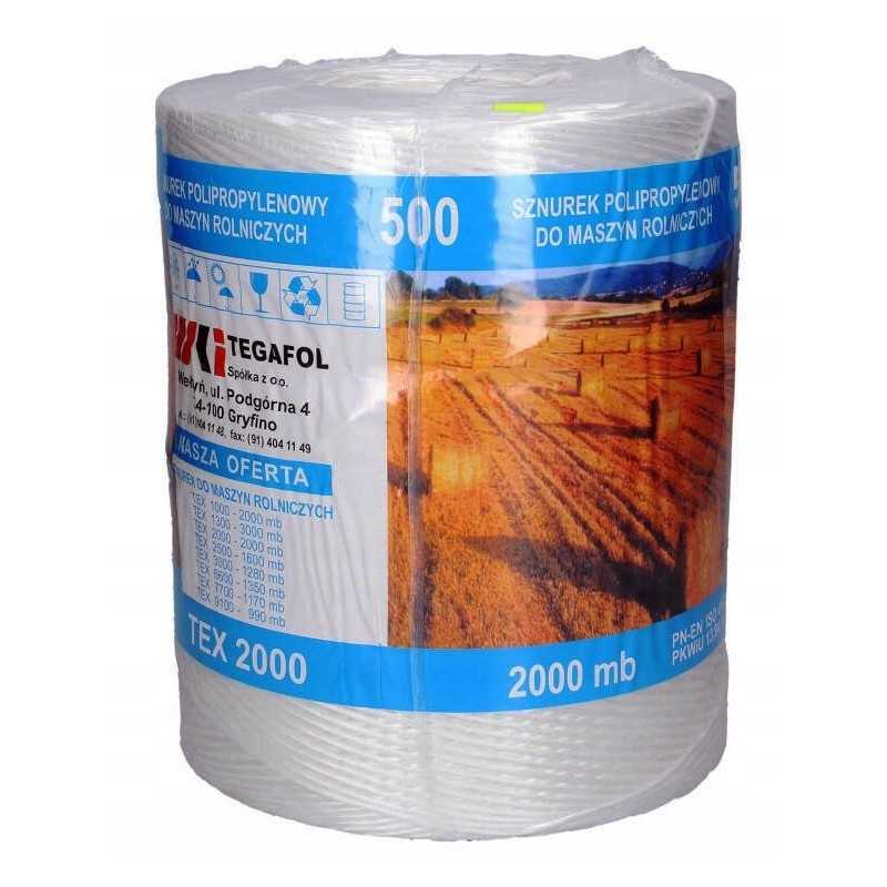 Žemės ūkio špagatas 2000m tex 2000 4kg baltas tegafolis