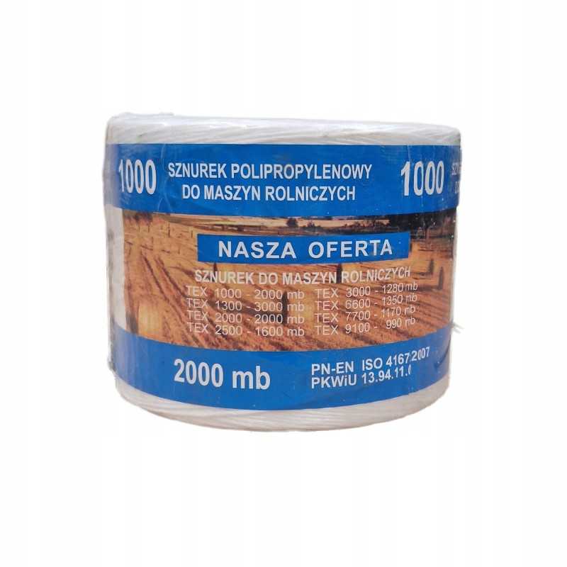 Žemės ūkio špagatas 2000m tex 1000 2kg baltas tegafolis