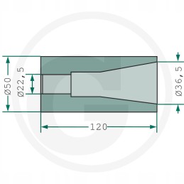 Išlenkta danties rankovė l880 m22 88cm oe 36 mm
