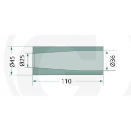 Tiesi danties rankovė l1100 m22 110 cm oe 36 mm
