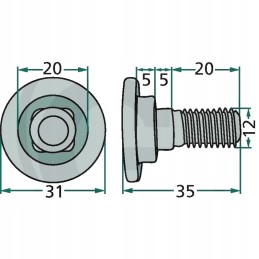 Kuhn Taarup ašmenų varžtas 56294000 m12