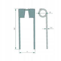 Rinktuvo pirštas 188x71mm john deere cc103854