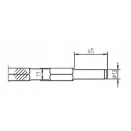 Kalto antgalis šešiakampis 17 fi 13 x 45 l450 mm