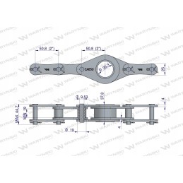 Grandinė Ca650, 1128 grandys, 32 Sipma ritės presas