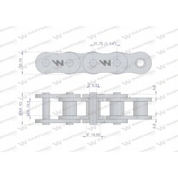 Sustiprinta pramoninė ritininė grandinė 20ah 1 ansi