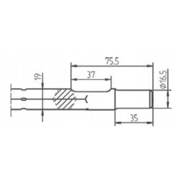 Dluto antgalis, šešiabriaunis pjoviklis 19 fi 16 5x35 l400 mm