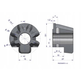5223073090 kūginės pavaros kotas su 6 sipma