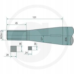 Frontalinis krautuvas tiesus 600 mm shw m20x1 5