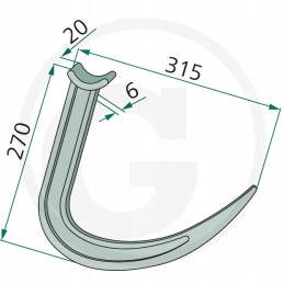 Griebtuvas priekinis krautuvas 315 mm