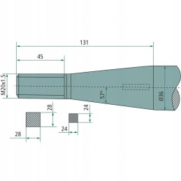 Dantis su kūgine veržle 43006002002