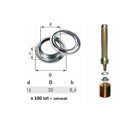 100 vnt kilpelių tentui skersmuo 16 mm