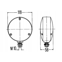 Posūkio žibintas, oranžinės spalvos stiklo ir