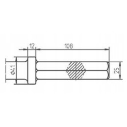 Kastuvas šešiakampiui kalti 25x108 l 390 mm