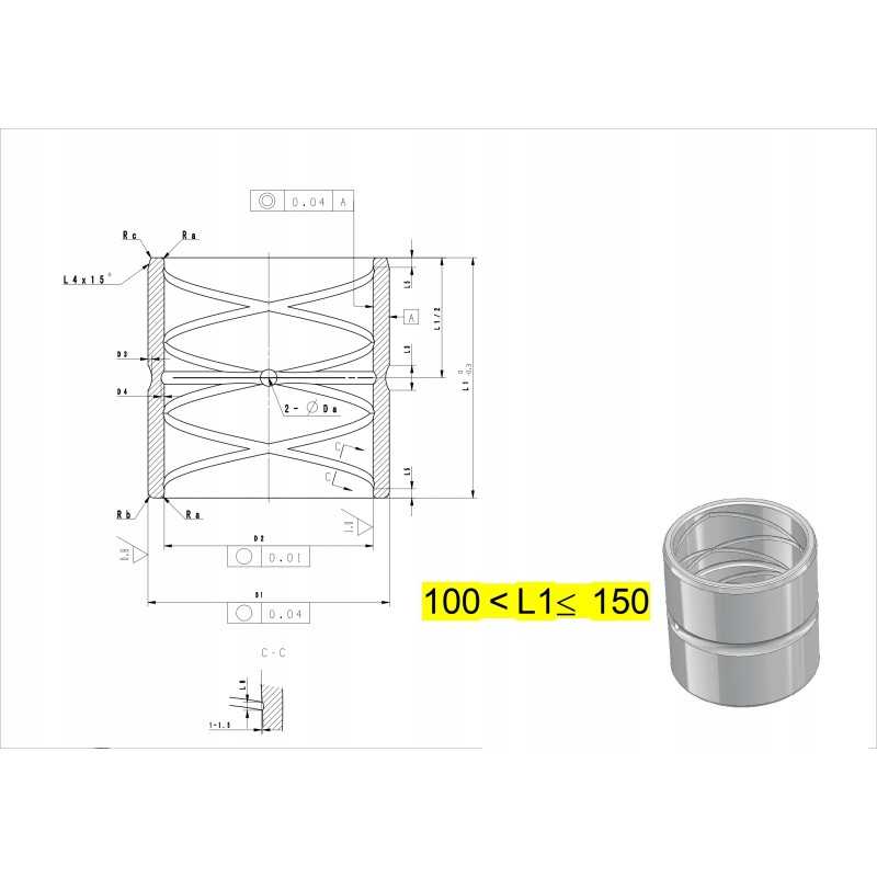 Grūdinto plieno rankovė 75x85x110 balta