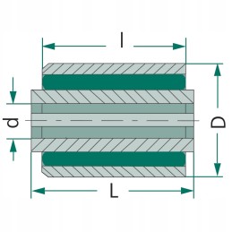 Guma-metalinė rankovė 28mm 12mm granitas