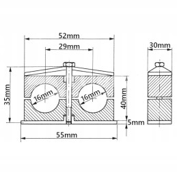 5x dvigubas spaustukas 16mm, hidraulinių linijų montavimas