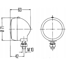 Markerinė lempa 5w apvali 12 24v hella
