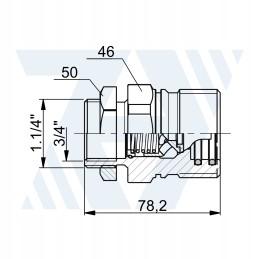Greitos jungties prisukamas drugelio lizdas 3 4 vcr