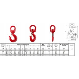 Pasukamas kablys 3000kg 3t krano stropas sertifikuotas