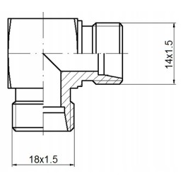 Kampinė jungtis bb m18x1 5 m14x1 5 hidrolideris