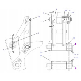 Cat vikšrų ekskavatoriaus kaušo tvirtinimo kaištis