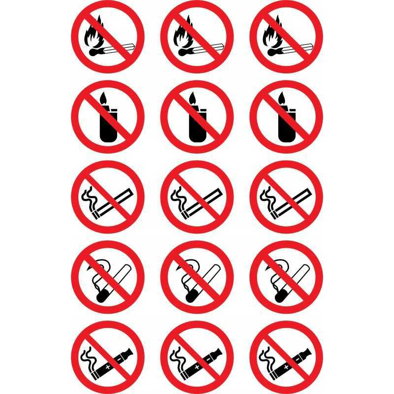 Informaciniai draudžiamieji lipdukai 5 5 cm, darbuotojų sveikatos ir saugos piktogramos