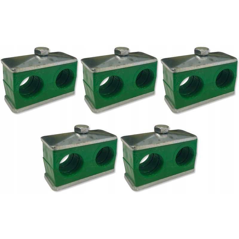 5x dvigubas spaustukas 22mm, hidraulinių linijų montavimas