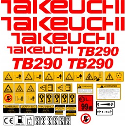 Takeuchi tb290 290 mini ekskavatoriaus lipdukai