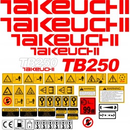 Takeuchi tb250 250 mini ekskavatoriaus lipdukai