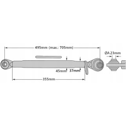 Kabelio centrinė jungtis Mtz, sagtis, 495 mm
