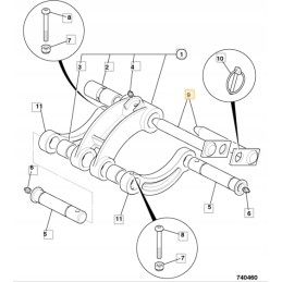 Kaušo kaištis 25 mm mini jcb 801 802 911 23900
