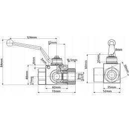 Hidraulinis rankinis rutulinis vožtuvas, 3 krypčių, 3 8 35l