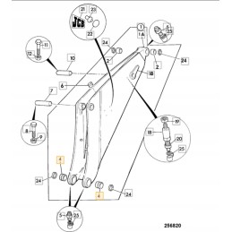 Strėlės svirties įvorė JCB 3CX 4CX 809 00131