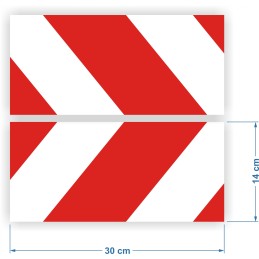 Šviesą atspindintys įspėjamieji lipdukai 14x30cm