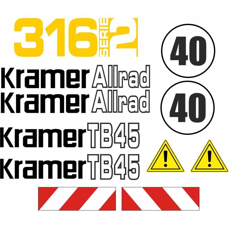 Kramer allrad tb45 316s laminuoti lipdukai