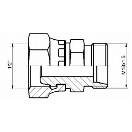 Tiesi jungtis ab g1 2 m18x1 5 hidrolideris