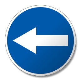 Rodyklės lipdukas aplenkti kairįjį adr sunkvežimį 12cm